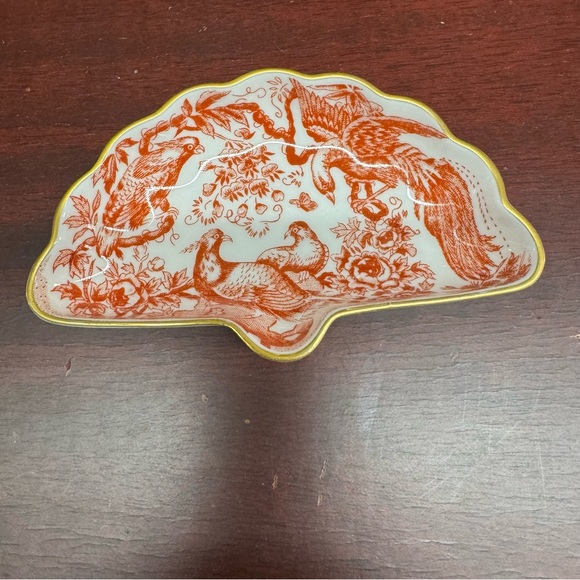 Royal Crown Derby English Bone China Red Aves Trinket Dish - Picture 2 of 13